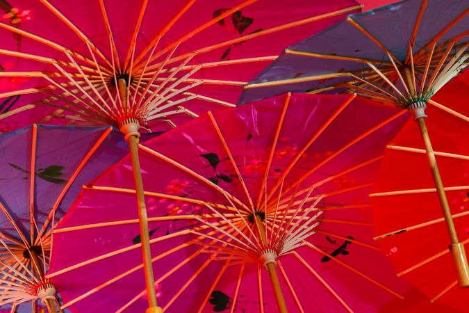 Traditional japanese umbrellas, traditional japanese accessories concept