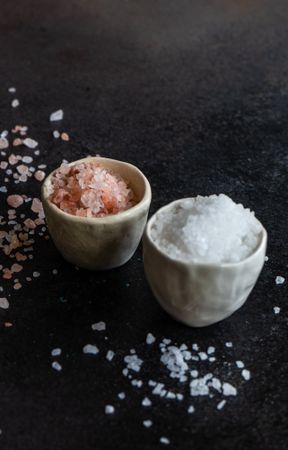 Two bowls of salt