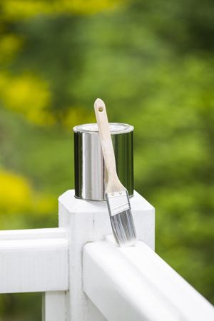 Outdoor deck painting tools for railing