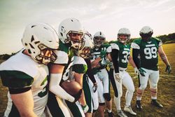 A football team in a line
