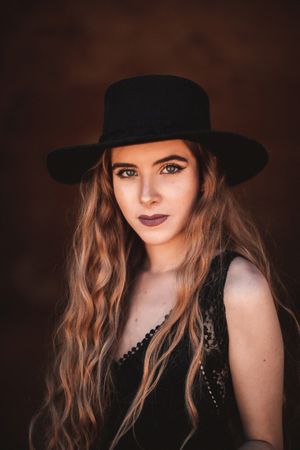 Elegant female in ancient fortress