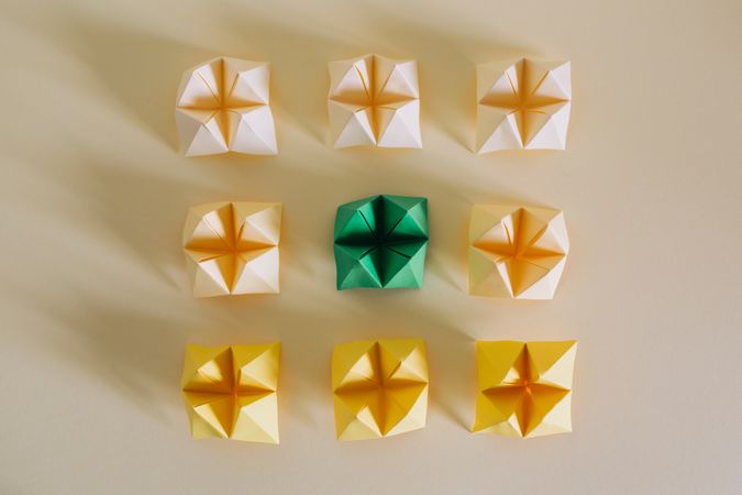 Set of paper origami