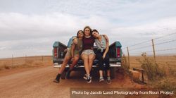 Group of women on a country side road trip 5oJy90
