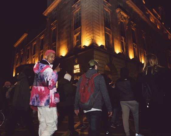 London, England, United Kingdom - March 16, 2021: Protest outside of The Ritz Hotel