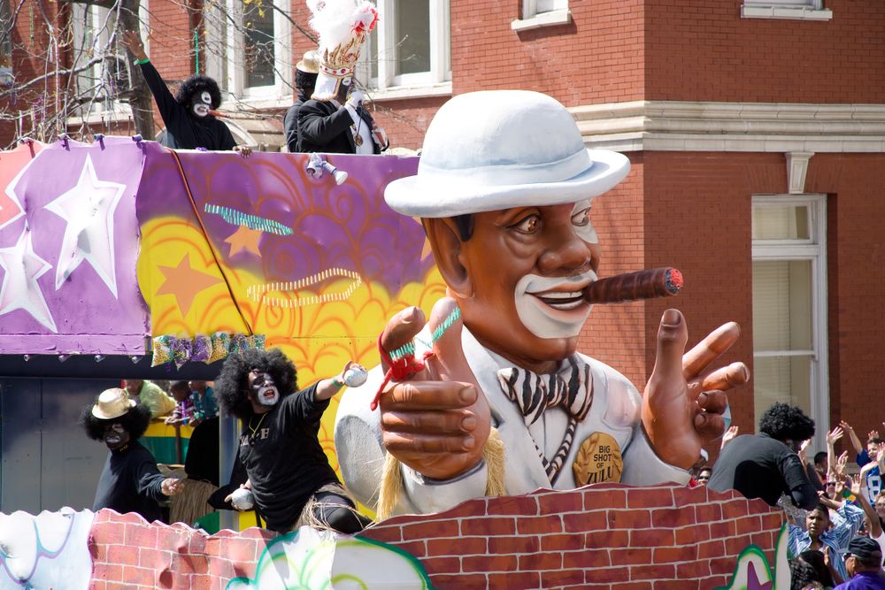 Man with cigar float at the 2006 Mardi Gras Parade in New Orleans, Louisiana