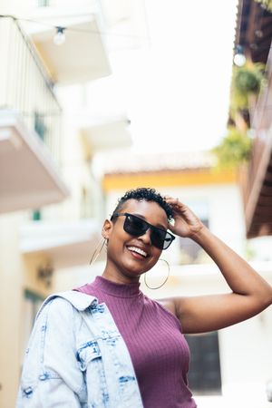 Portrait of a cool Latin American woman in the city