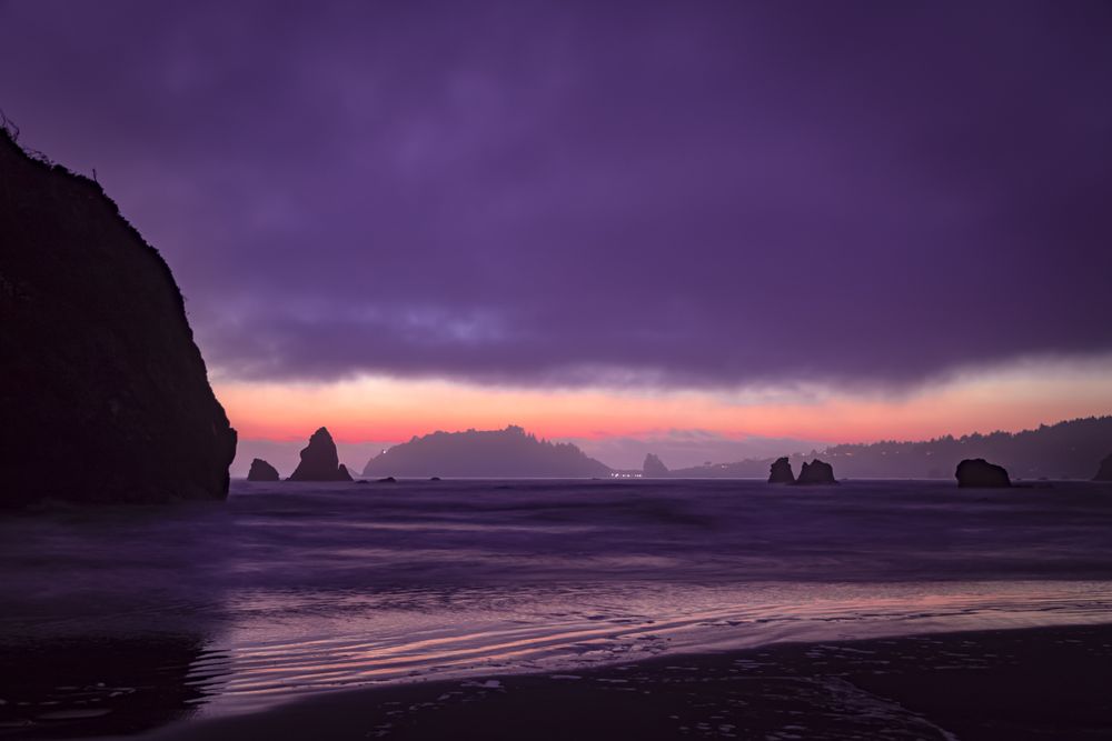 Rocky Northern Californian coast at sunset