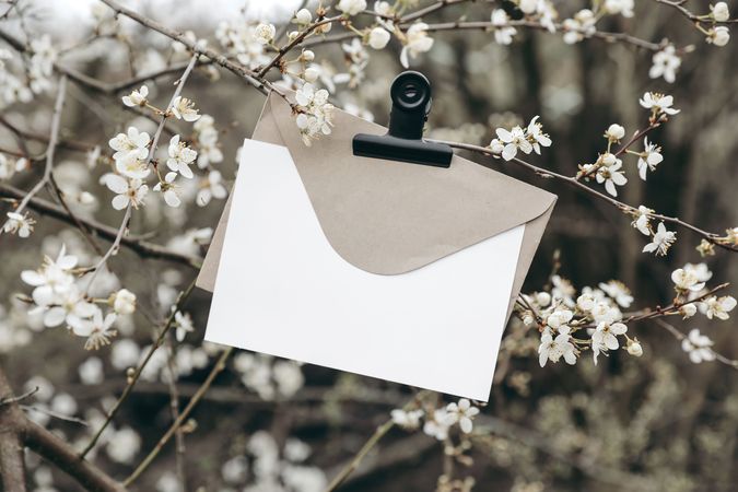 Spring wedding stationery mockup.