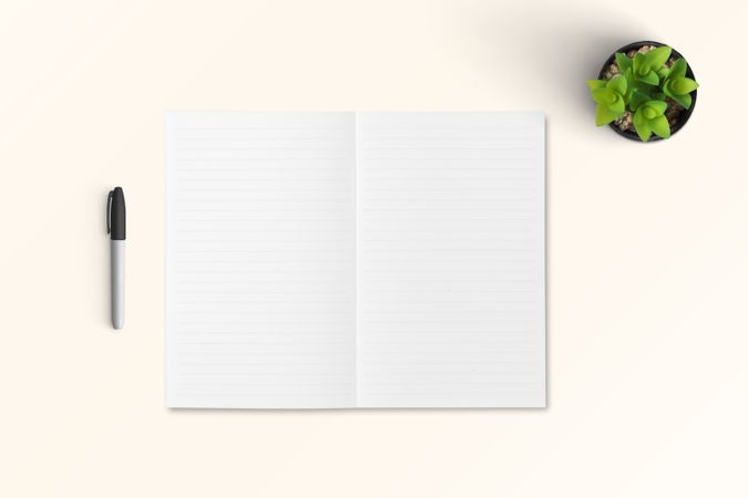 Modern workspace with  copy space on color background