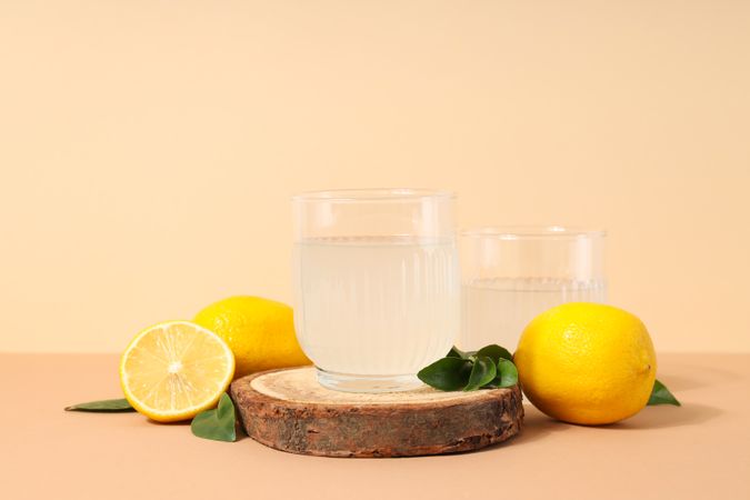 Concept of tasty drink, Limoncello, Italian lemon liqueur