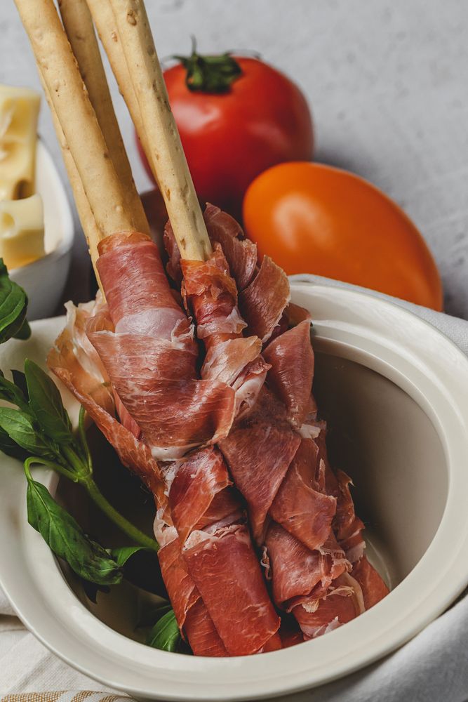 Gressinis with spanish serrano ham