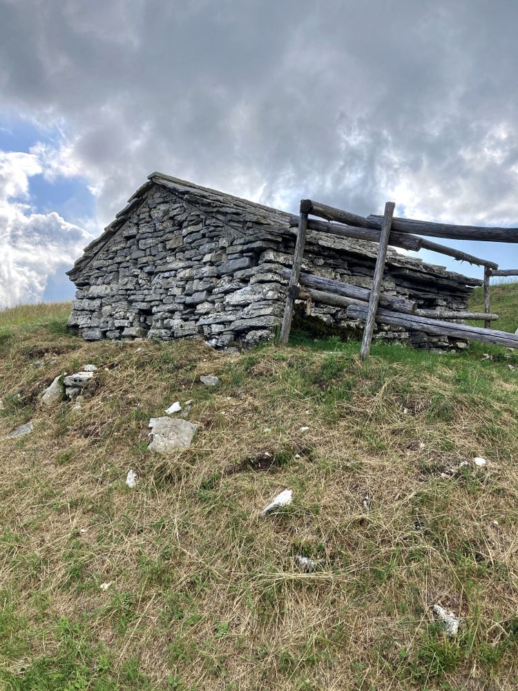 Ancient mountain stone shelter