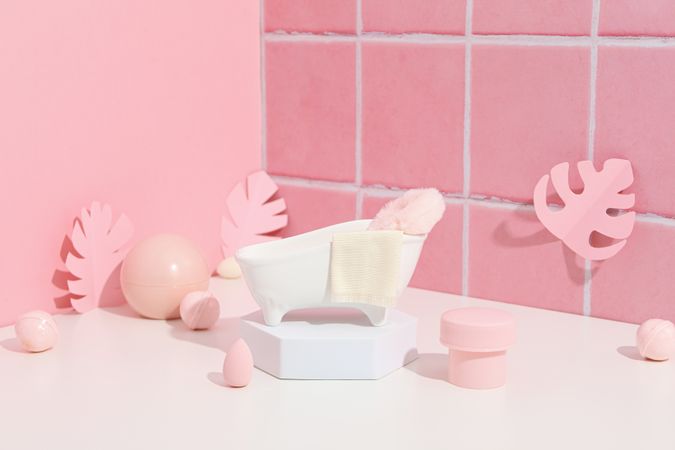 Concept of cosmetic and beauty care accessories