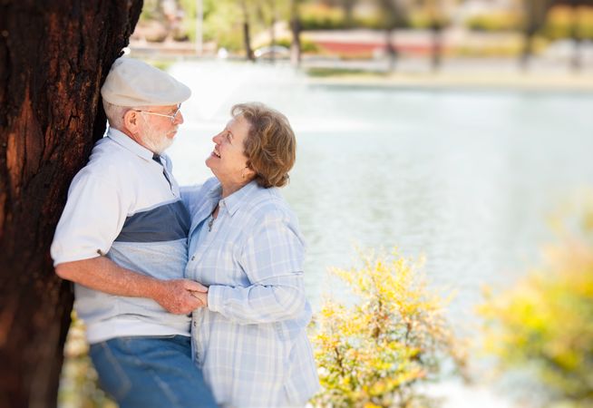 Happy Older Couple in The Park
