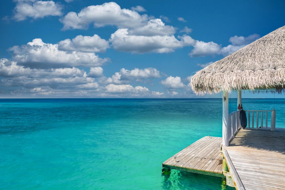 Patio of vacation home on a beach resort