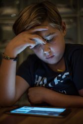 Boy using tablet