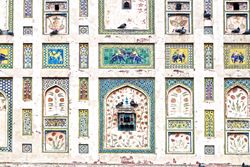 Mosaics on mosque in Lahore, Pakistan