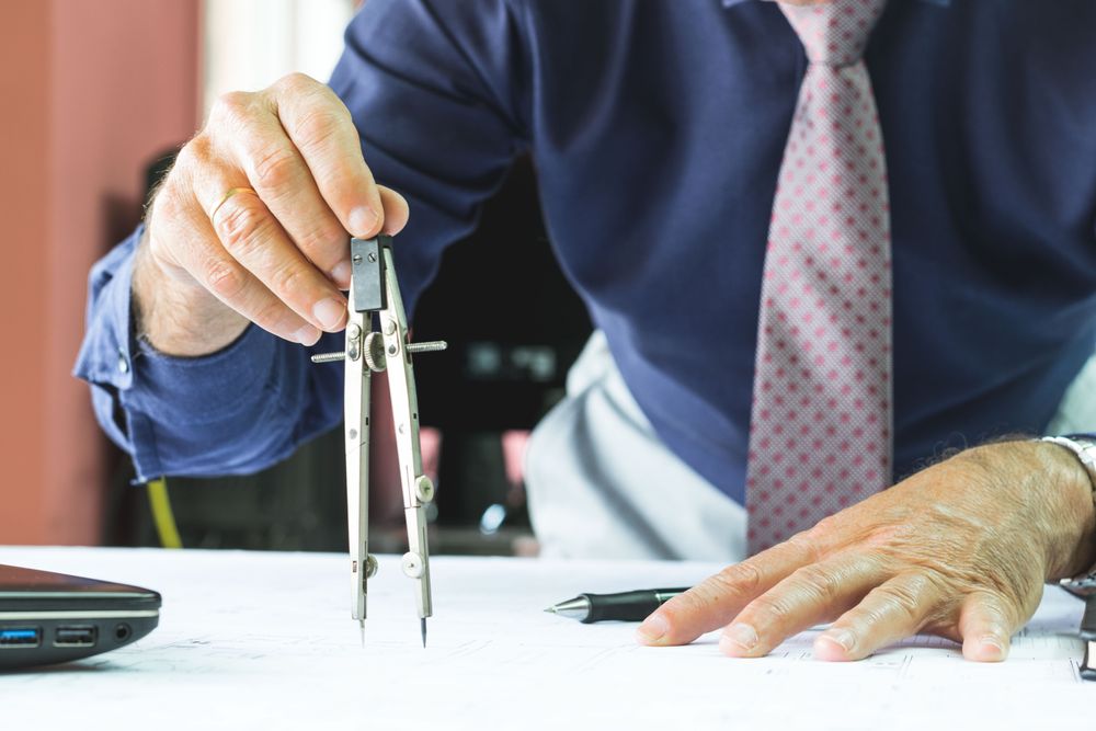 Architect working on his desk