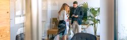 Businesspeople having an informal work meeting