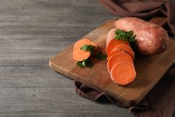 Sweet potato, concept of healthy food, vegetables