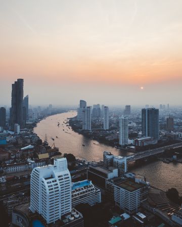 View of the city from a balcony