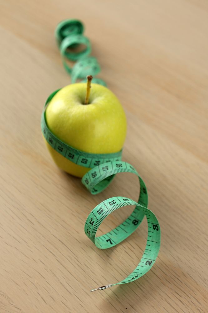 Granny Smith Green Apple with Measuring Tape