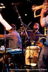 Los Angeles, CA, USA - July 12, 2012: Composer Dexter Story playing percussions 47lvgb