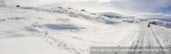 Panorama of ski resort of Sierra Nevada in winter 4MX6y5