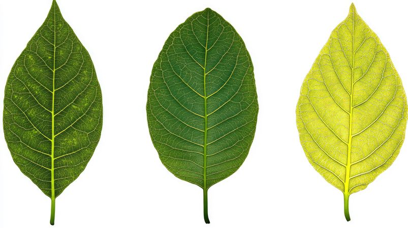 Green leaf variation in studio