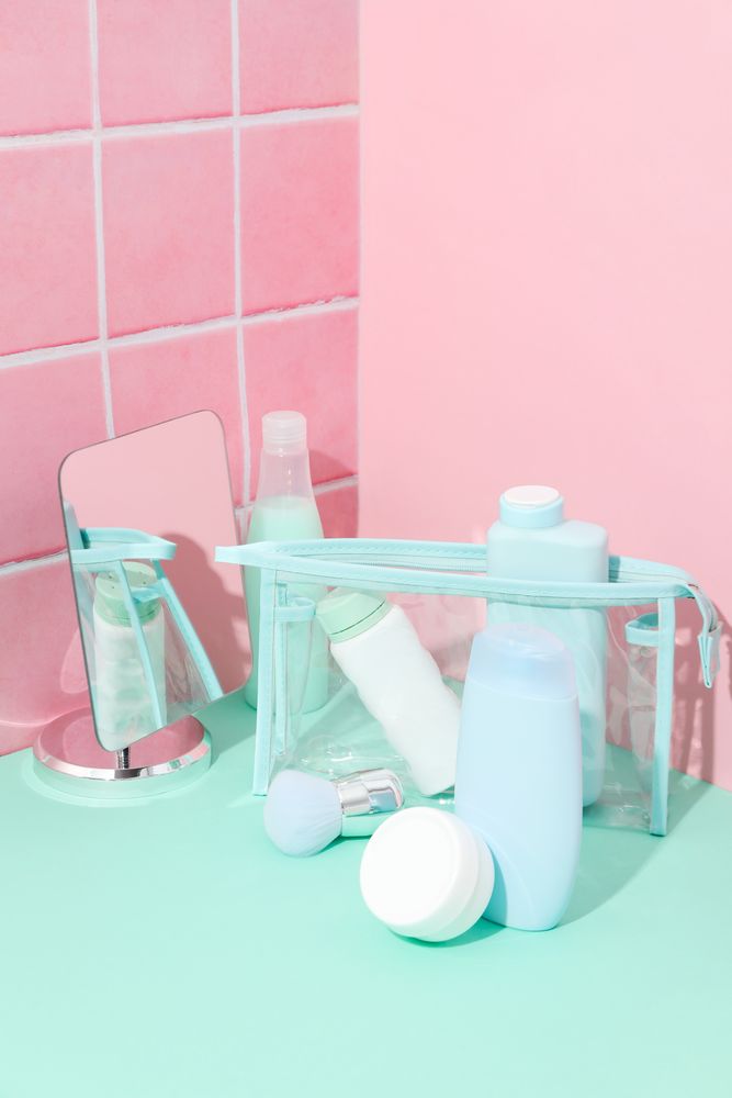 Bath accessories, toilet bag for different self care items