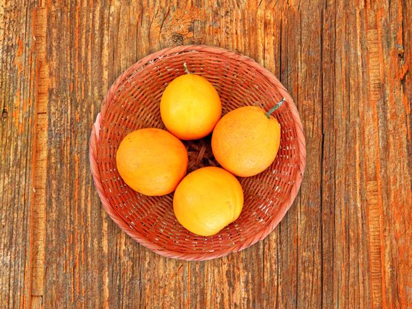 oranges on wooden background