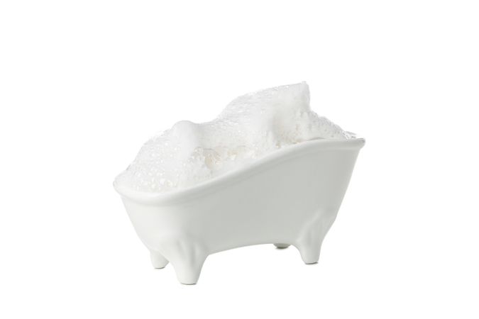 Concept of bathroom accessories, isolated on plain background