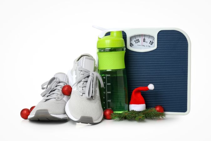 Concept of Sport and Happy New Year, isolated on plain background