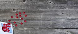 Valentine surprise with small red hearts