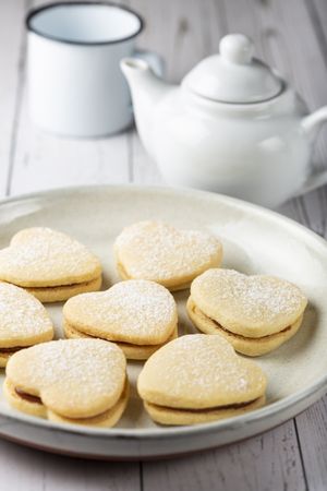 Delicious buttery biscuits filled with guava paste.