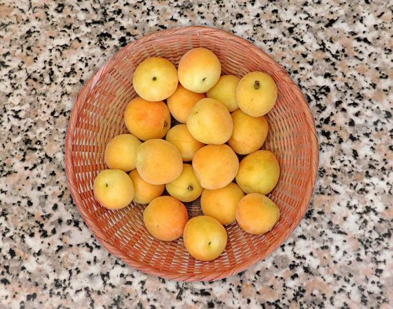 Apricots On Marble Background