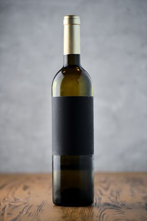 Bottle of wine on table