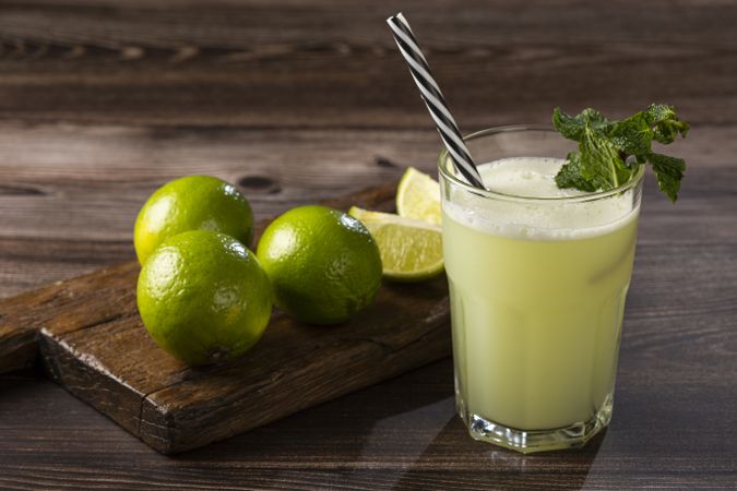 Refreshing lemonade with mint. Lemonade, summer drink.