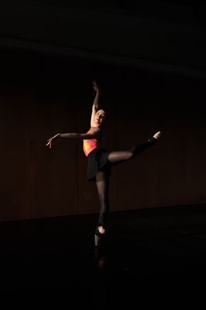 Warm-up and rehearsal of a professional ballet dancer