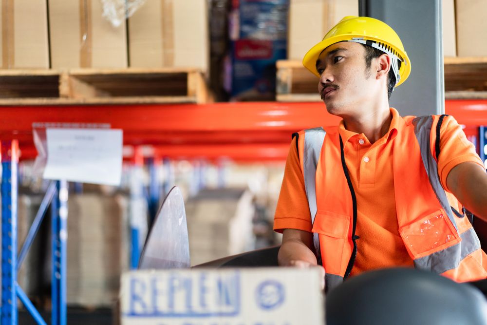 Man at work for logistic shipping career