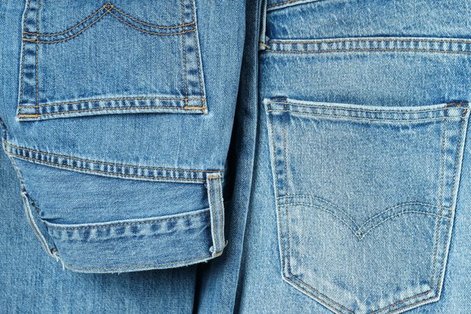 Pockets on jeans close-up