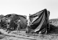 Apiai, Brazil - Aug 19, 2006 - Boys in a MST encampment