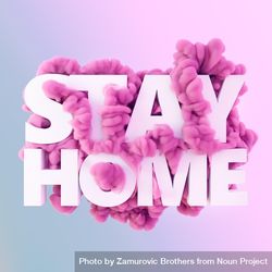 “Stay Home” text with ink in water 41Repb
