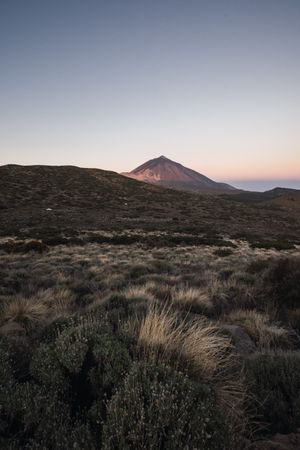 Mountain peak in desert valley