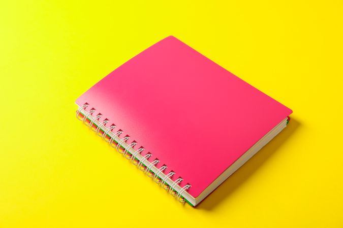 School copybook on color background, space for text