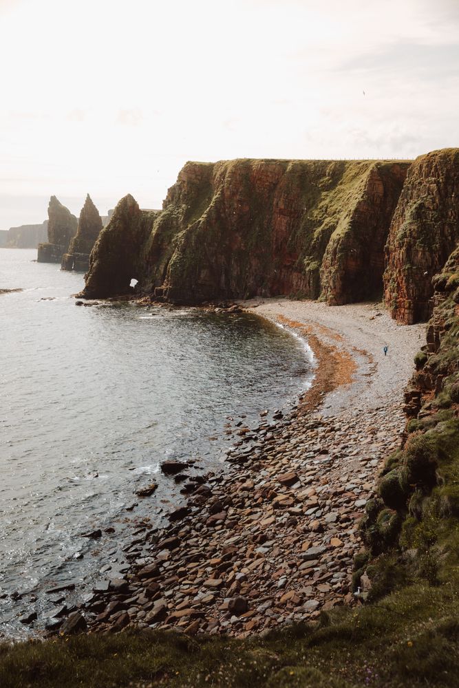 Picturesque seascape with whimsical cliffs