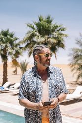 Bearded man on resort