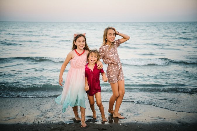 Kids playing in shallow water