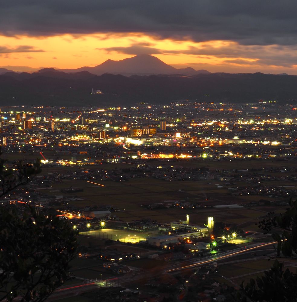 City skyline during evening in Japan