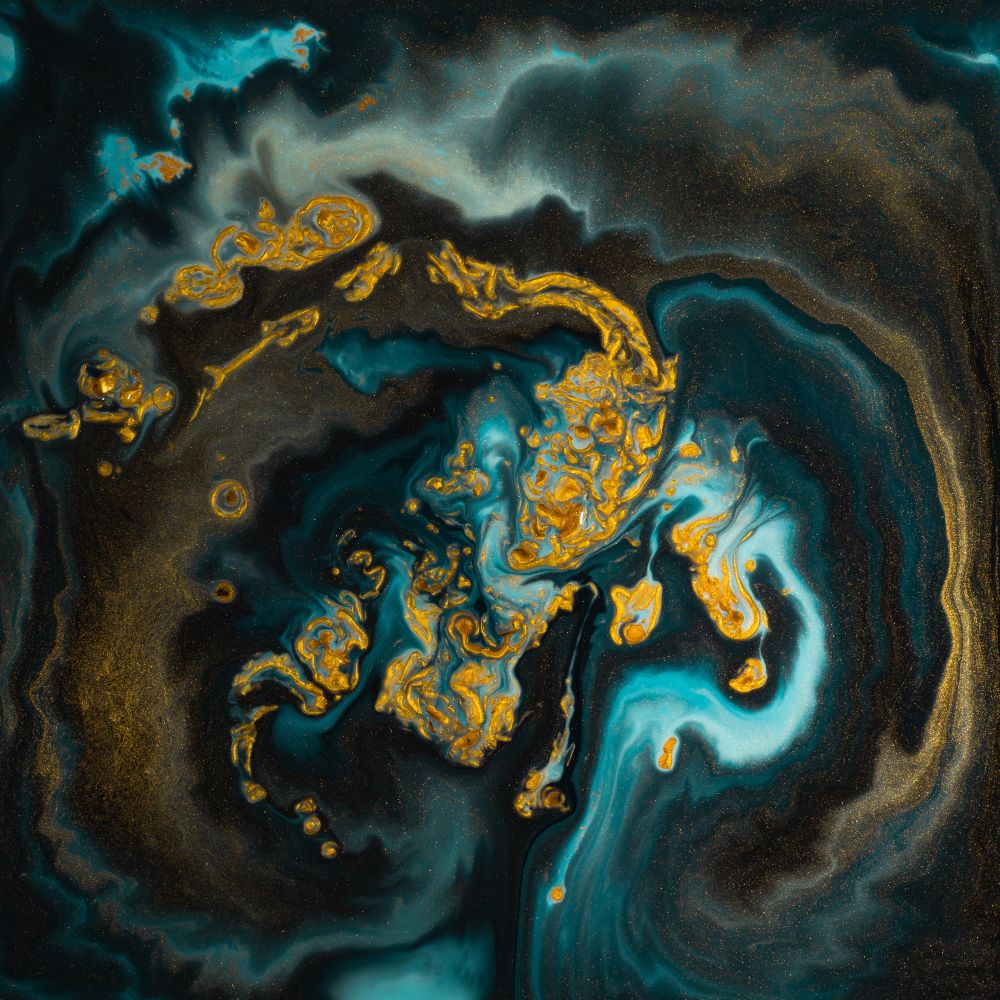 Blue and gold marble texture